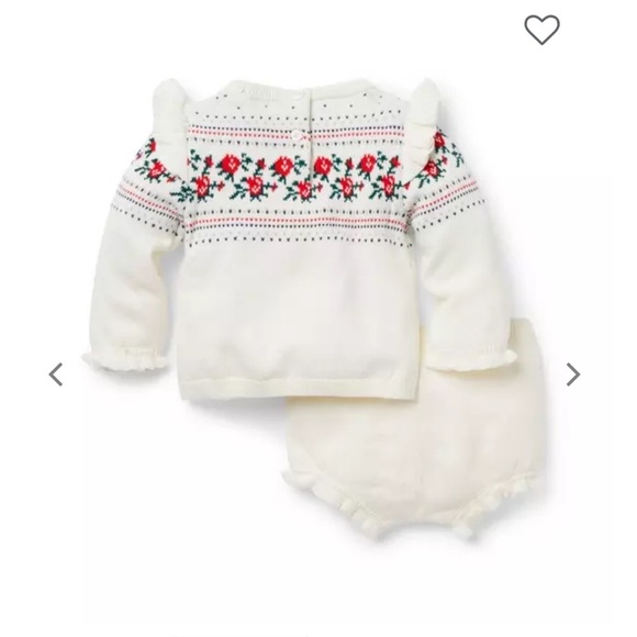 Janie and Jack Fair Isle Rose Matching Set - Picture 2 of 5